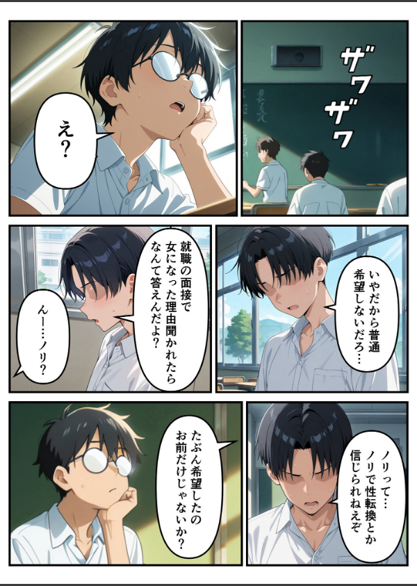 性転換希望調査に僕だけ希望するで出した結果、本当に女の子になってしまった話 モザイク版_3枚目の画像